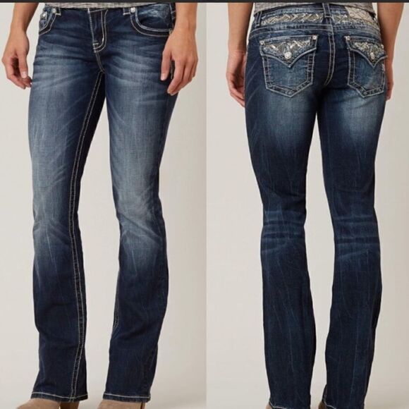 Miss Me Boot Cut Jeans 28 X 33 - Picture 1 of 9